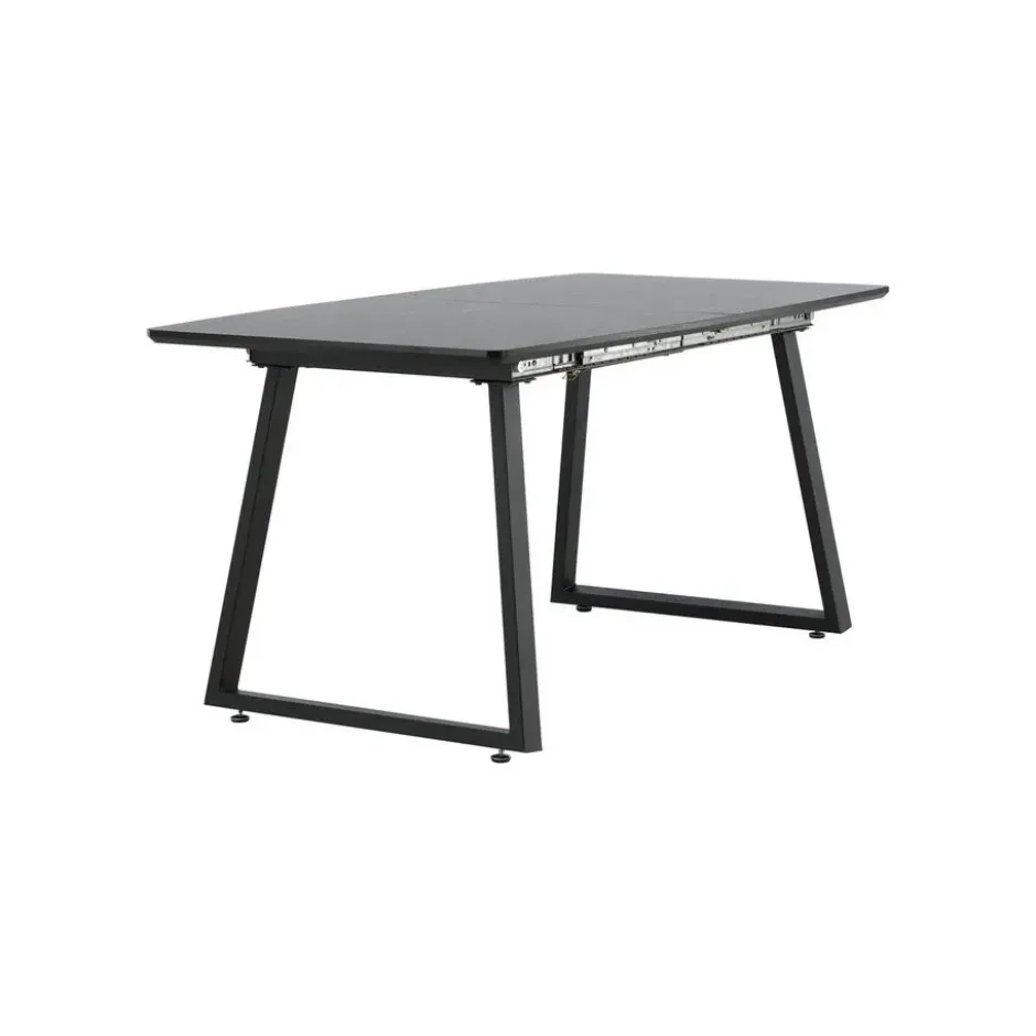 Eettafel Zwart Hout Uitschuifbaar - 160x85x75cm - Inca