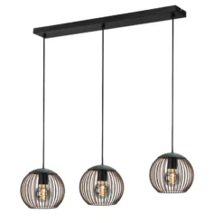 EGLO Almanzora Hanglamp - E27 - 90 cm - Staal - Zwart/Koper