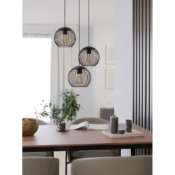 EGLO Almanzora Hanglamp - E27 - Ø 46.5 cm - Staal - Zwart/Koper