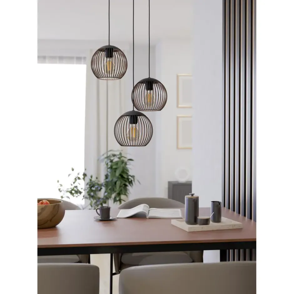 EGLO Almanzora Hanglamp - E27 - Ø 46.5 cm - Staal - Zwart/Koper