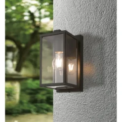 EGLOBudroneWandlampBuiten-E27-27cm-Zwart