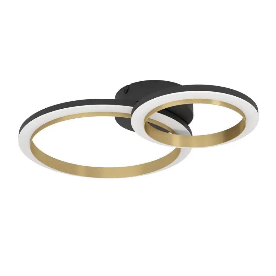 EGLO Calliera Plafonnière - LED - Kunststof - Zwart/Goud/Wit
