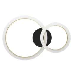 EGLO Calliera Plafonnière - LED - Kunststof - Zwart/Goud/Wit