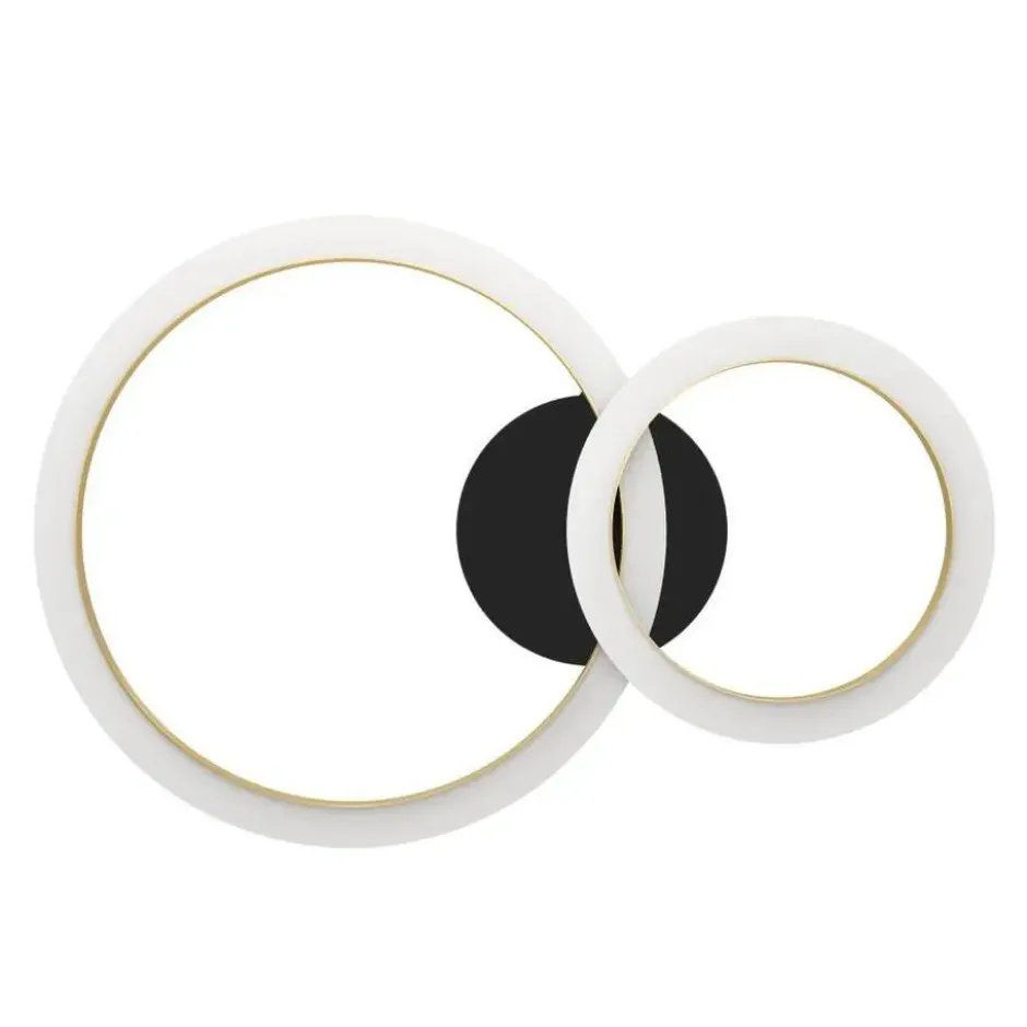 EGLO Calliera Plafonnière - LED - Kunststof - Zwart/Goud/Wit