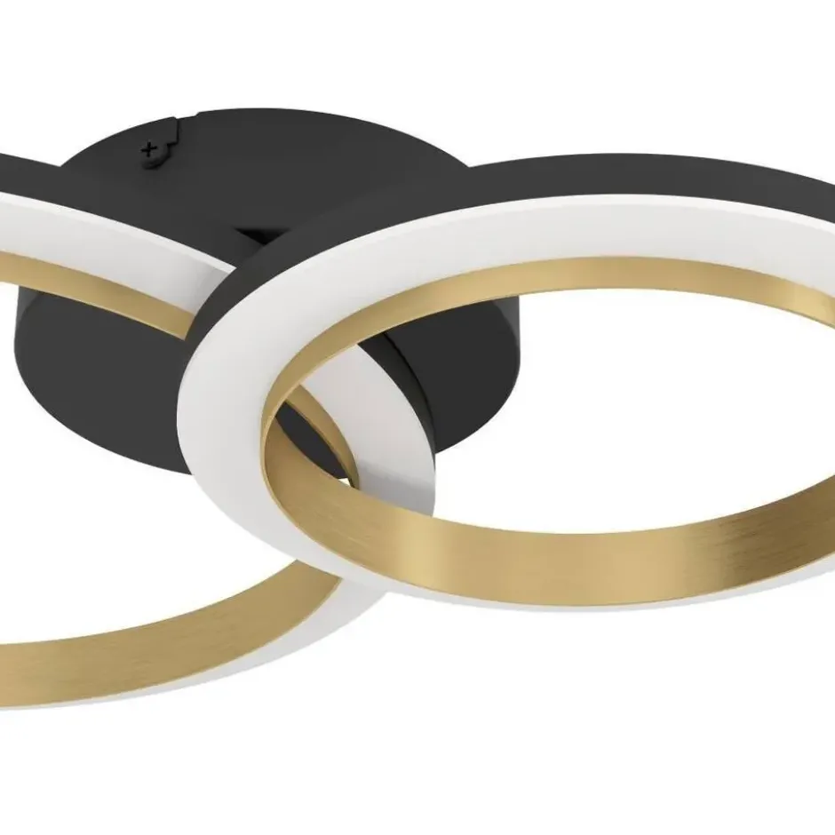 EGLO Calliera Plafonnière - LED - Kunststof - Zwart/Goud/Wit