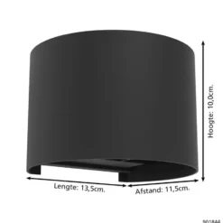 EGLO Calpino 3 Wandlamp - LED - IP54 - Binnen/- Zwart