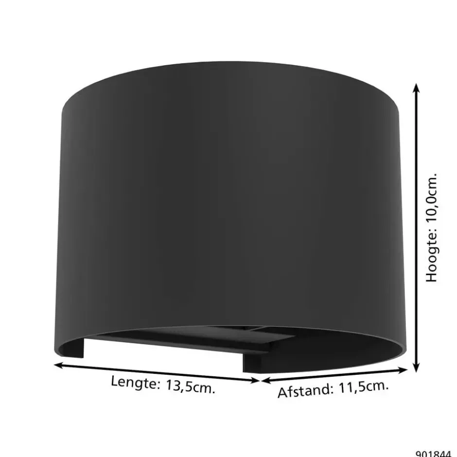EGLO Calpino 3 Wandlamp - LED - IP54 - Binnen/- Zwart