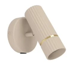 EGLO Caminia Wandlamp - GU10 - 15,5 cm - Zandkleur/Beige/Goud