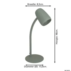 EGLO Carlo Tafellamp - Bureaulamp - E14 - 46 cm - Groen - Kantelbaar