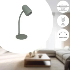 EGLO Carlo Tafellamp - Bureaulamp - E14 - 46 cm - Groen - Kantelbaar