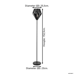 EGLO Carlton 5 Vloerlamp - E27 - 152,5 cm - Zwart