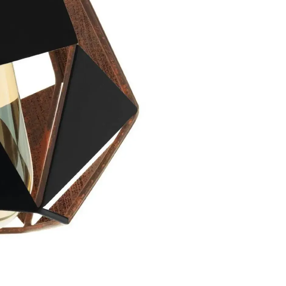 EGLO Carlton 4 Wandlamp - E27 - 16 cm - Zwart/Koper