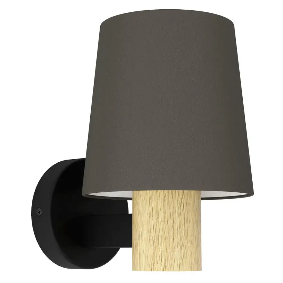 EGLO Edale Wandlamp - E27 - 15 cm - Zwart/Bruin