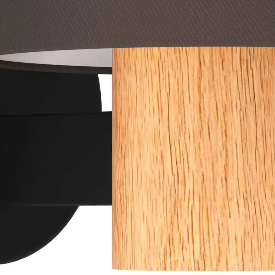 EGLO Edale Wandlamp - E27 - 15 cm - Zwart/Bruin