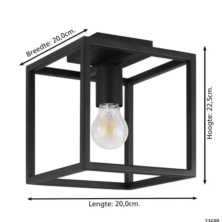 EGLO Eldrick Plafondlamp - E27 - 20 cm - Zwart