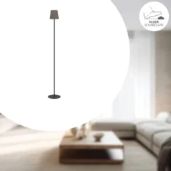 EGLO Fiorana Vloerlamp - E14 - Hoogte 140,5 cm - Zwart/Cappucino/Goud