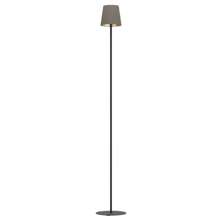 EGLO Fiorana Vloerlamp - E14 - Hoogte 140,5 cm - Zwart/Cappucino/Goud