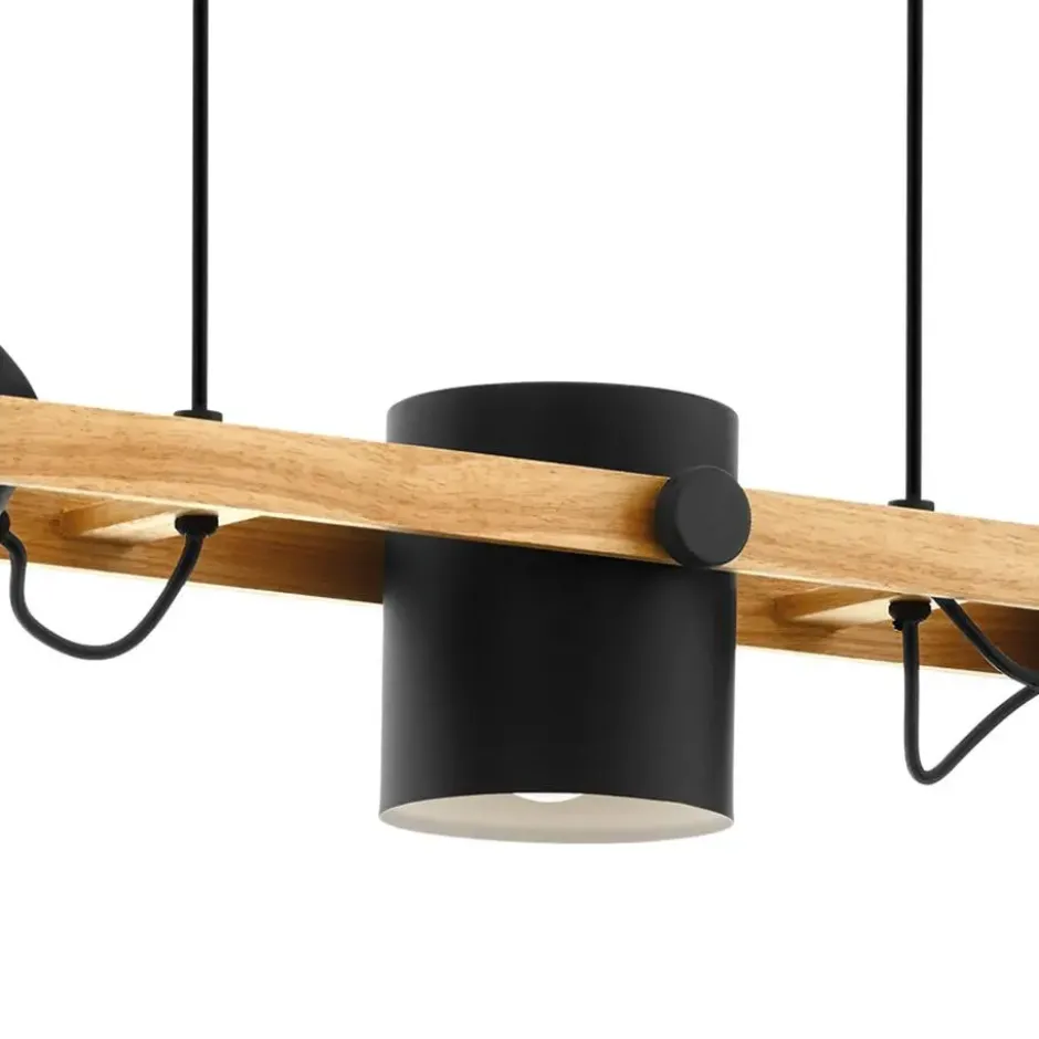 EGLOHornwoodHanglamp-E27-78cm-Zwart/Crème/Bruin