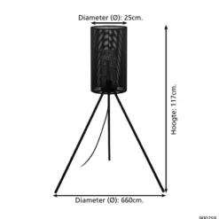 EGLO Ladunara Staande lamp - E27 - Ø 57 cm - Zwart