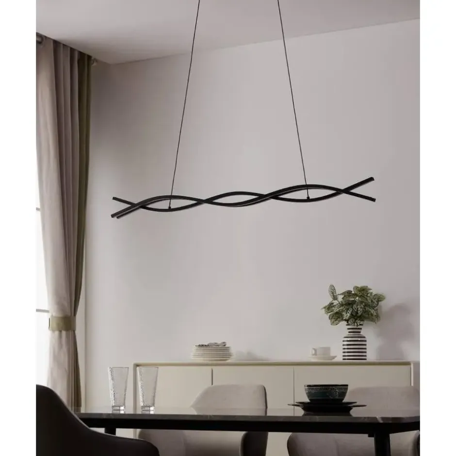 EGLO Lasana 3 Hanglamp - LED - 98,5 cm - Zwart/Wit