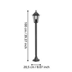 EGLO Laterna 4 Sokkellamp - Staande lamp - - E27 - 20.5 cm - Zwart
