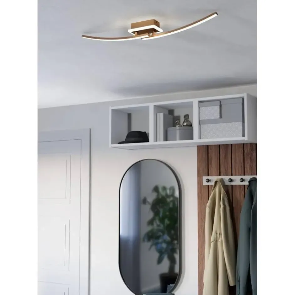 EGLO Lungolago Plafonnière - LED - Kunststof - Brons/Wit