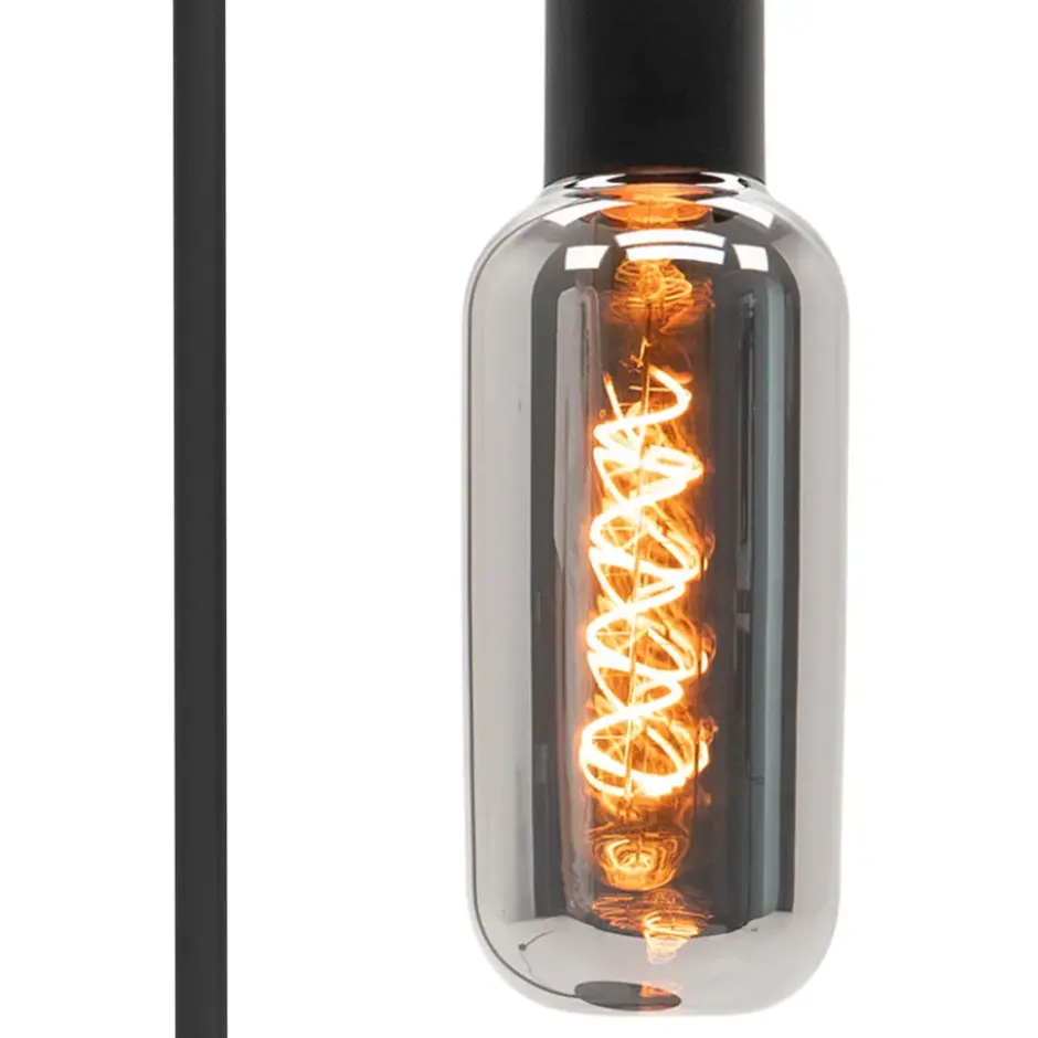 EGLO Majone vloerlamp - E27 - Smoke glas - 151 cm - Zwart