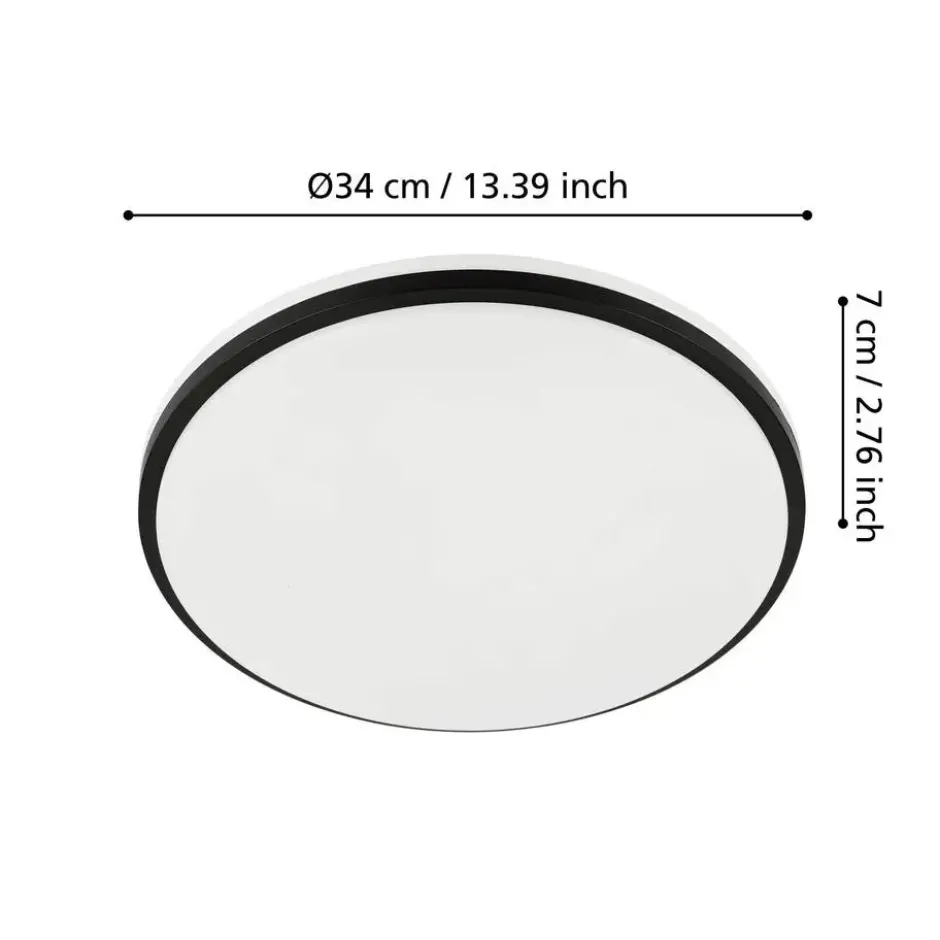 EGLO Margidore Plafonnière - LED - Kunststof - Zwart/Wit