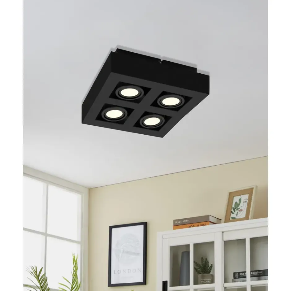 EGLOMendozaOpbouwlamp-GU10-25cm-Zwart