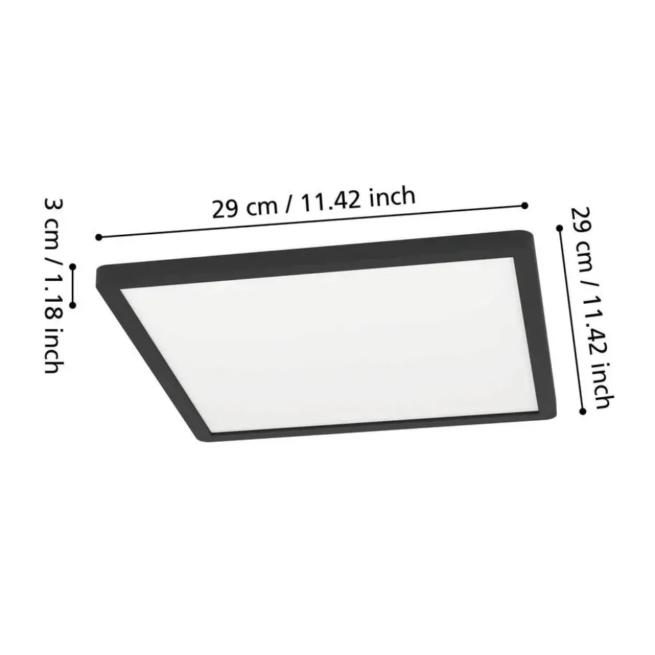 EGLO Minerario Plafonnière - LED - Kunststof - Zwart/Wit