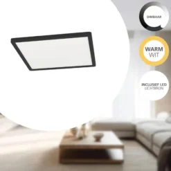 EGLO Minerario Plafonnière - LED - Kunststof - Zwart/Wit
