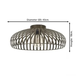 EGLO Mogano 3 Plafondlamp - E27 - Ø 43 cm - Brons - Staal