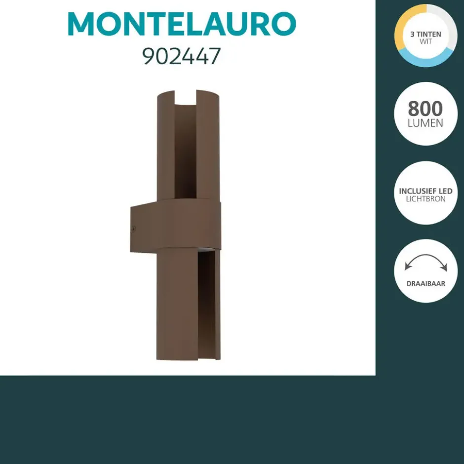 EGLO Montelauro Wandlamp buiten - LED - Roestbruin