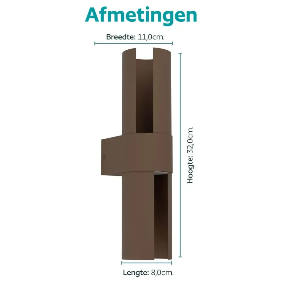 EGLO Montelauro Wandlamp buiten - LED - Roestbruin