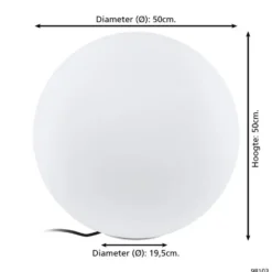 EGLO Monterolo Vloerlamp - E27 - Ø 48 cm - Wit