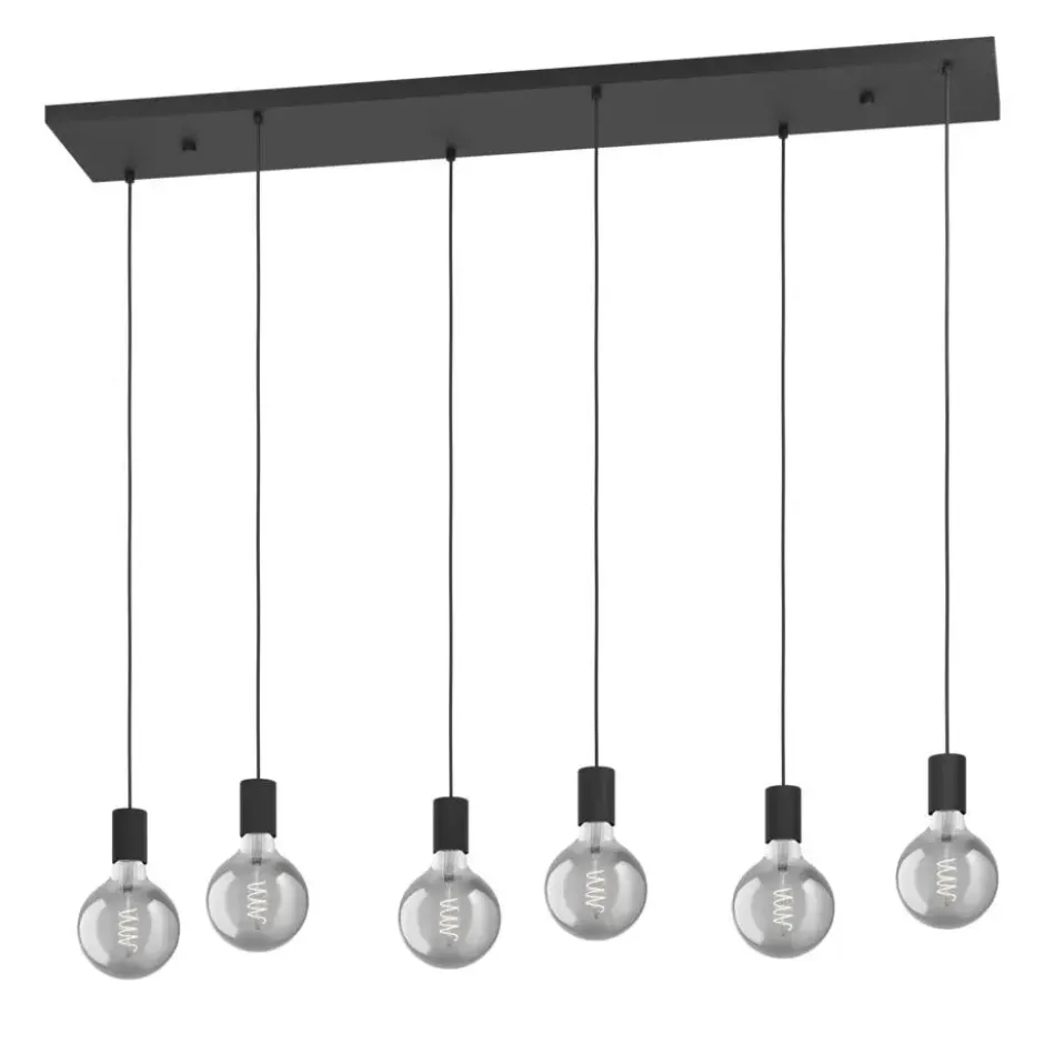 EGLO Nogalte hanglamp - E27 - 130 cm - Rechthoek - Zwart