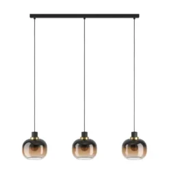 EGLOOilellaHanglamp-E27-95cm-Amber glas - Zwart