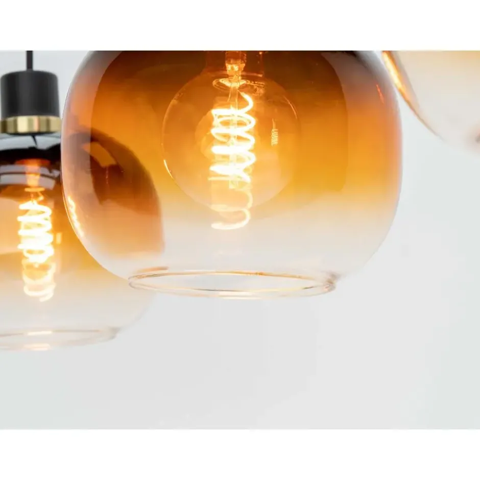 EGLOOilellaHanglamp-E27-95cm-Amber glas - Zwart