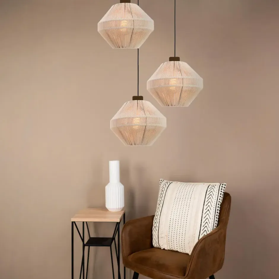 EGLO Orimini Hanglamp - E27 - Ø 48 cm - Crème/Brons - Textiel