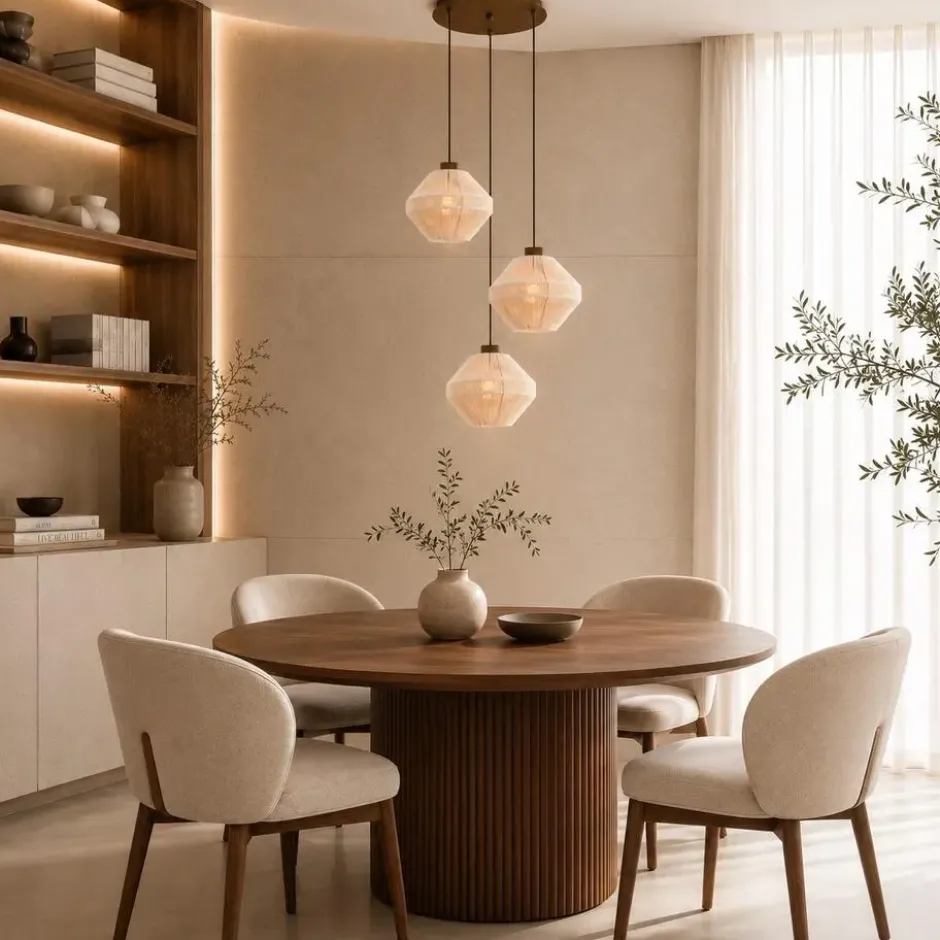 EGLO Orimini Hanglamp - E27 - Ø 48 cm - Crème/Brons - Textiel