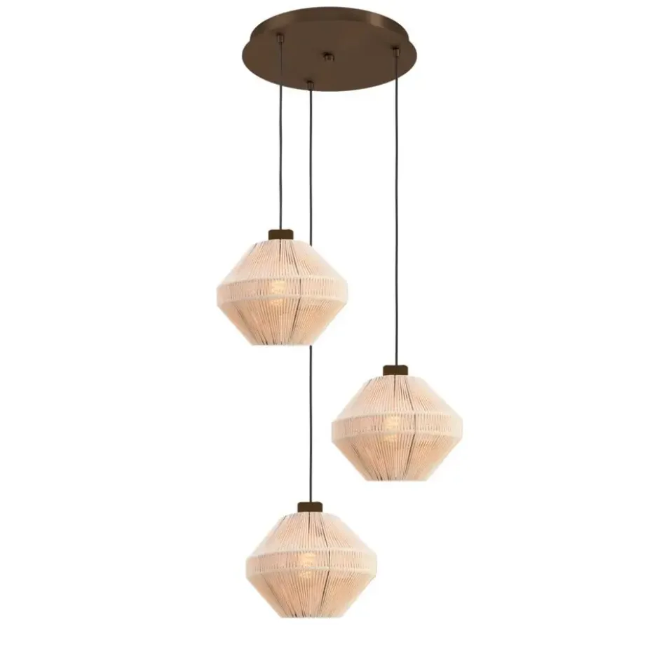 EGLO Orimini Hanglamp - E27 - Ø 48 cm - Crème/Brons - Textiel