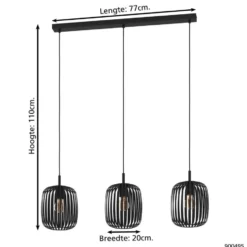 EGLORomazzinaHanglamp-E27-90cm-Zwart