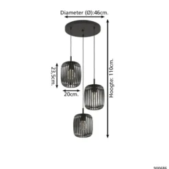 EGLO Romazzina hanglamp - E27 - Zwart