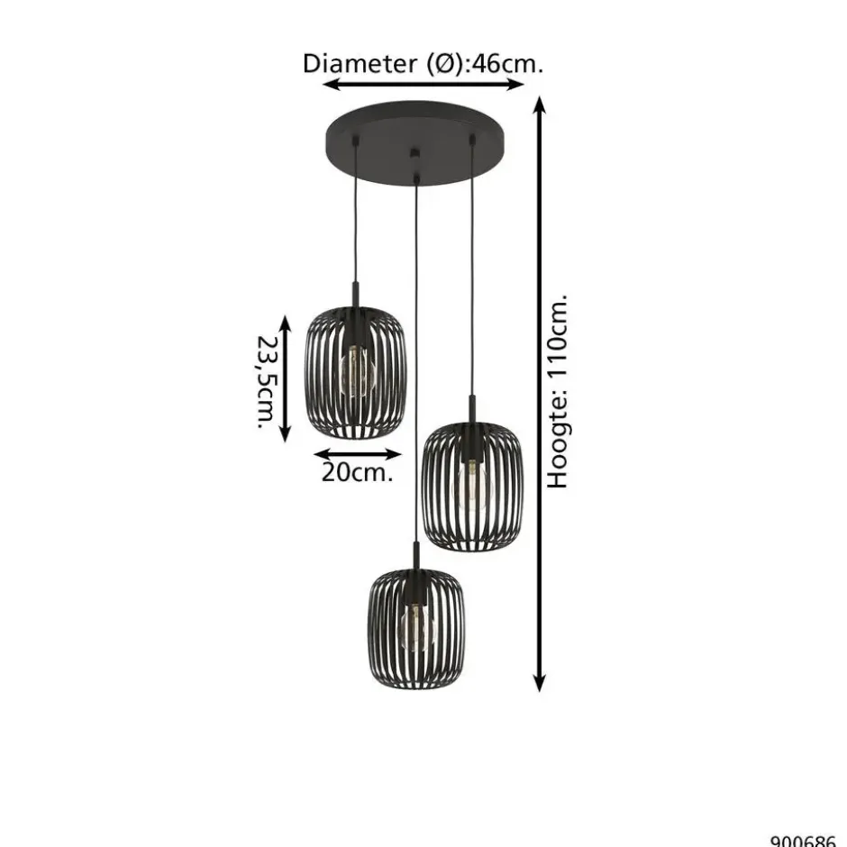 EGLO Romazzina hanglamp - E27 - Zwart