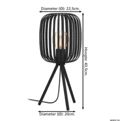 EGLO Romazzina Tafellamp - E27 - Ø 20 cm - Zwart