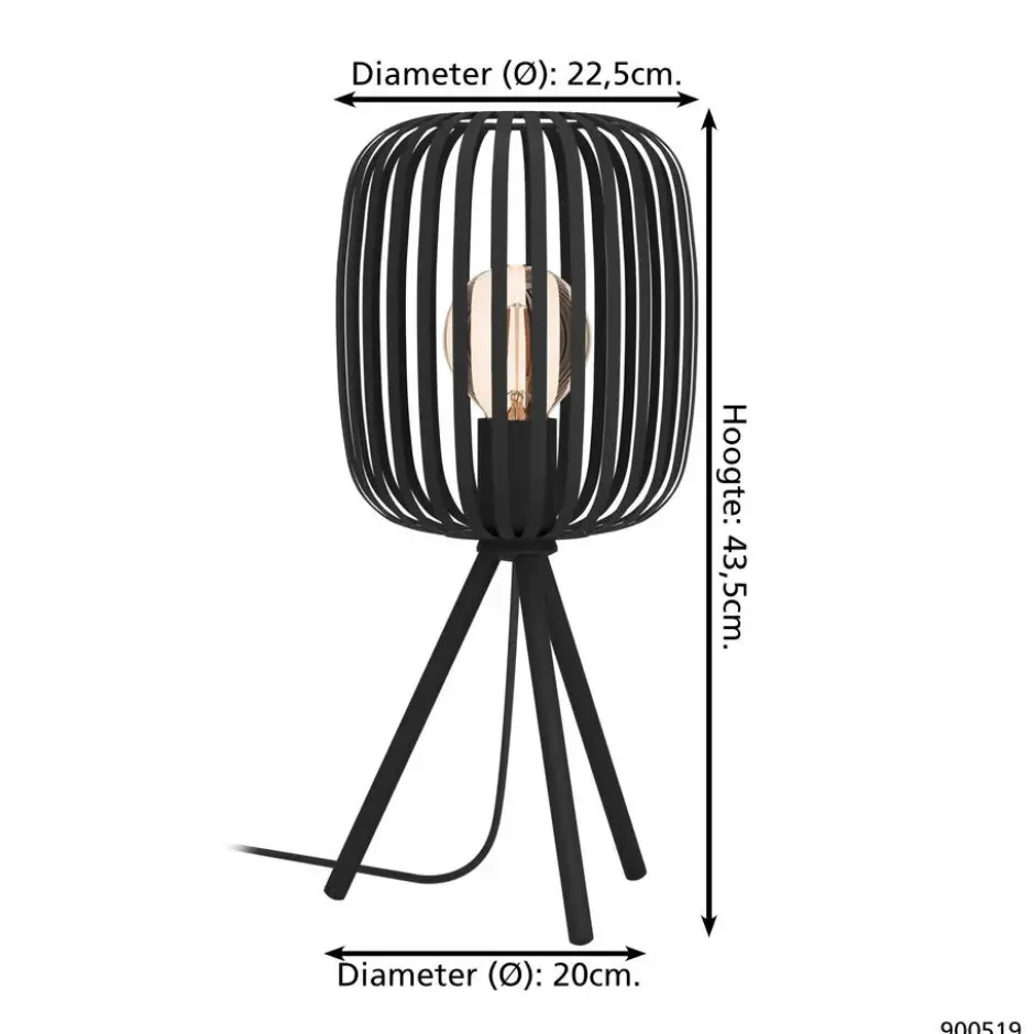 EGLO Romazzina Tafellamp - E27 - Ø 20 cm - Zwart
