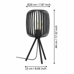 EGLO Romazzina Tafellamp - E27 - Ø 20 cm - Zwart