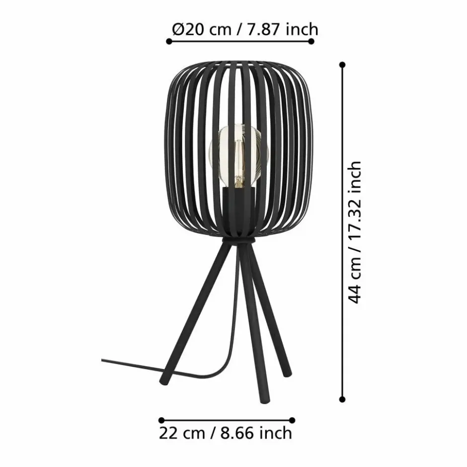 EGLO Romazzina Tafellamp - E27 - Ø 20 cm - Zwart