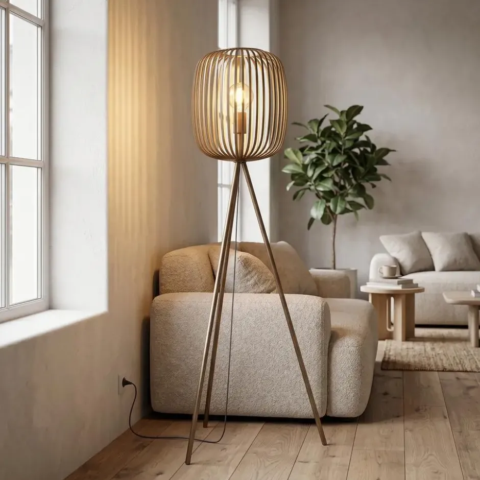 EGLO Romazzina Vloerlamp - E27 - 140 cm - Brons