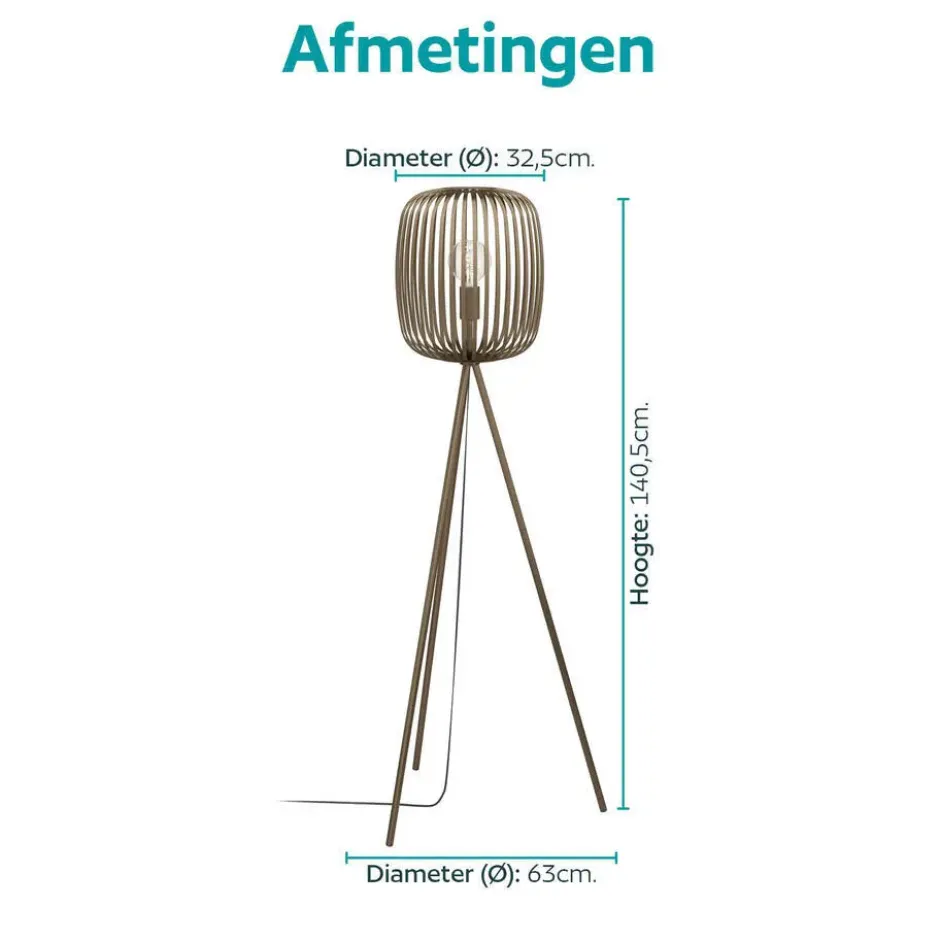 EGLO Romazzina Vloerlamp - E27 - 140 cm - Brons